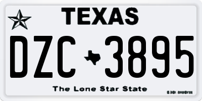 TX license plate DZC3895