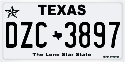 TX license plate DZC3897