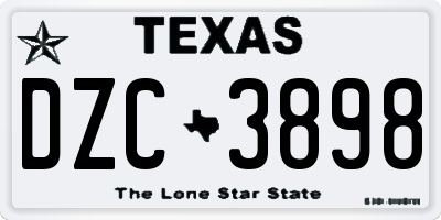 TX license plate DZC3898