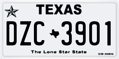 TX license plate DZC3901