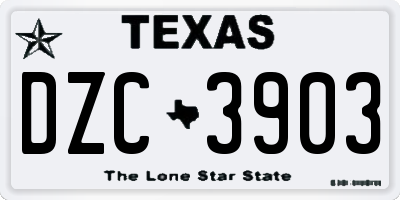 TX license plate DZC3903