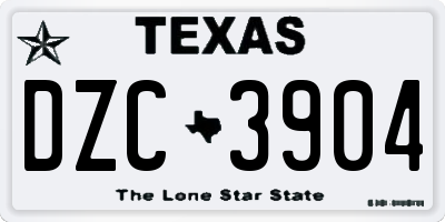 TX license plate DZC3904