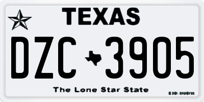 TX license plate DZC3905