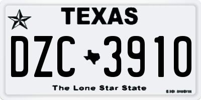 TX license plate DZC3910
