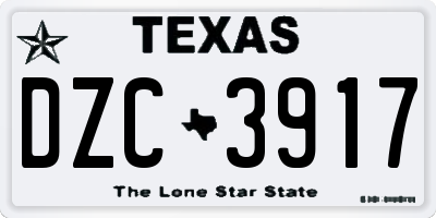 TX license plate DZC3917