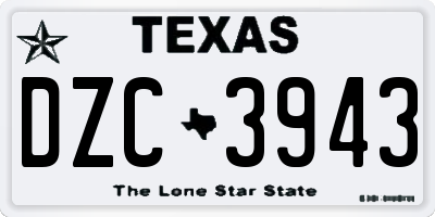 TX license plate DZC3943