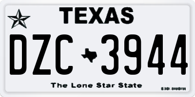 TX license plate DZC3944