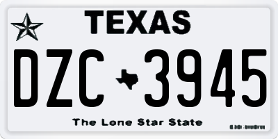 TX license plate DZC3945