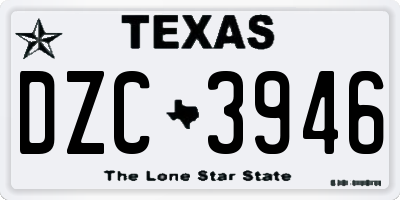 TX license plate DZC3946