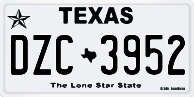 TX license plate DZC3952