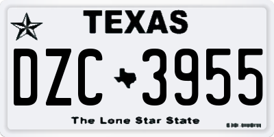 TX license plate DZC3955