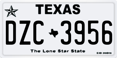 TX license plate DZC3956