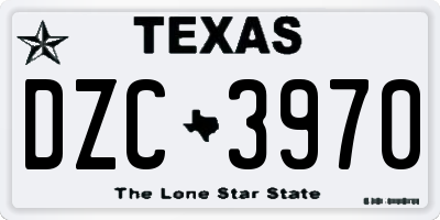 TX license plate DZC3970