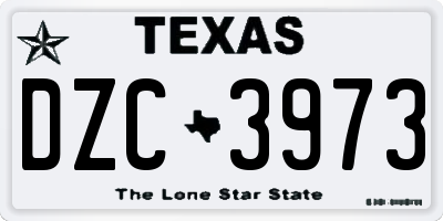 TX license plate DZC3973