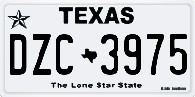 TX license plate DZC3975