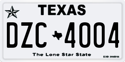 TX license plate DZC4004