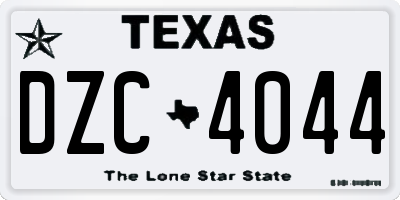 TX license plate DZC4044