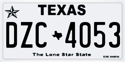 TX license plate DZC4053