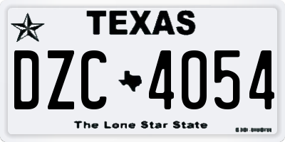 TX license plate DZC4054