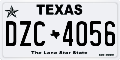 TX license plate DZC4056