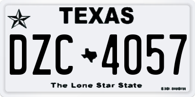 TX license plate DZC4057