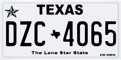 TX license plate DZC4065
