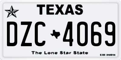 TX license plate DZC4069