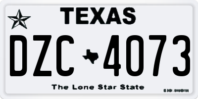 TX license plate DZC4073