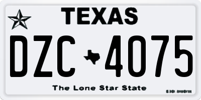 TX license plate DZC4075