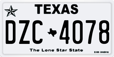 TX license plate DZC4078