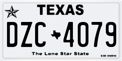 TX license plate DZC4079