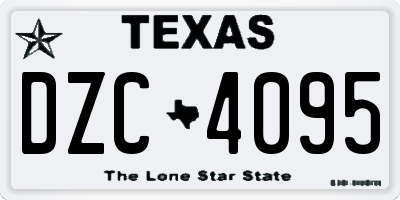 TX license plate DZC4095