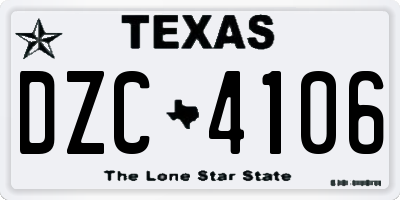 TX license plate DZC4106