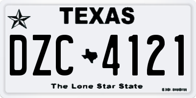 TX license plate DZC4121