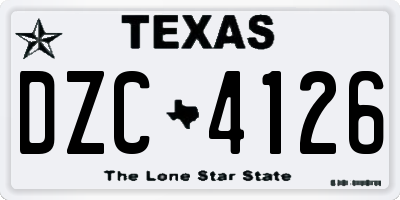 TX license plate DZC4126