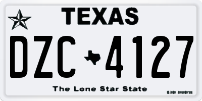 TX license plate DZC4127