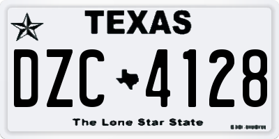 TX license plate DZC4128