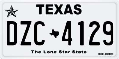 TX license plate DZC4129