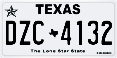 TX license plate DZC4132