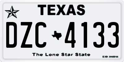 TX license plate DZC4133