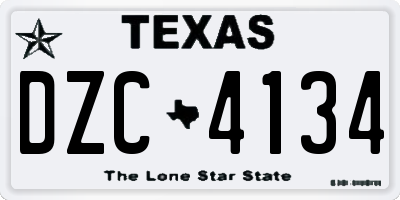 TX license plate DZC4134