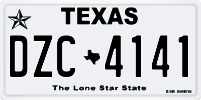 TX license plate DZC4141