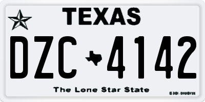 TX license plate DZC4142