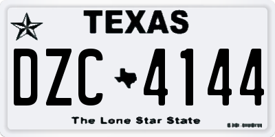 TX license plate DZC4144