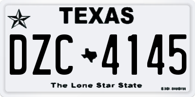 TX license plate DZC4145