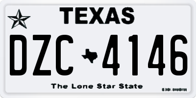 TX license plate DZC4146