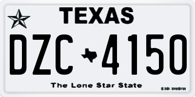 TX license plate DZC4150