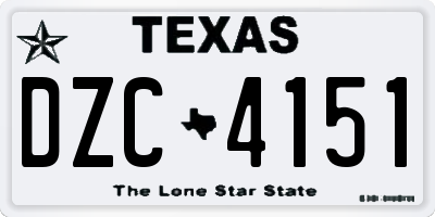 TX license plate DZC4151