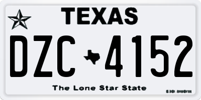 TX license plate DZC4152