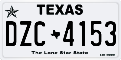 TX license plate DZC4153